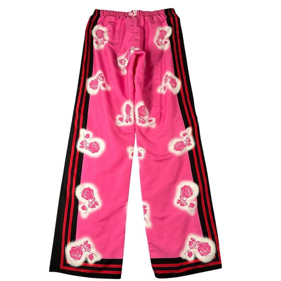 Victorias Secret XS Satin Pajama Lounge Pink Rose Stripe Sides Pull On Sleep Pan - Picture 6 of 8